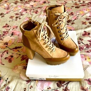 Jessica Simpson platform heel boots